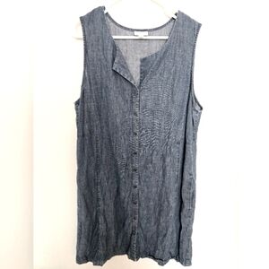 J. Jill lightweight blue denim sleeveless dress with pockets | XL